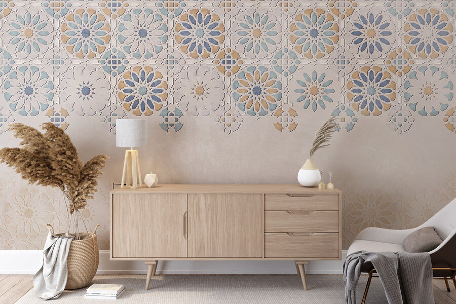 Mur avec un motif de fleurs