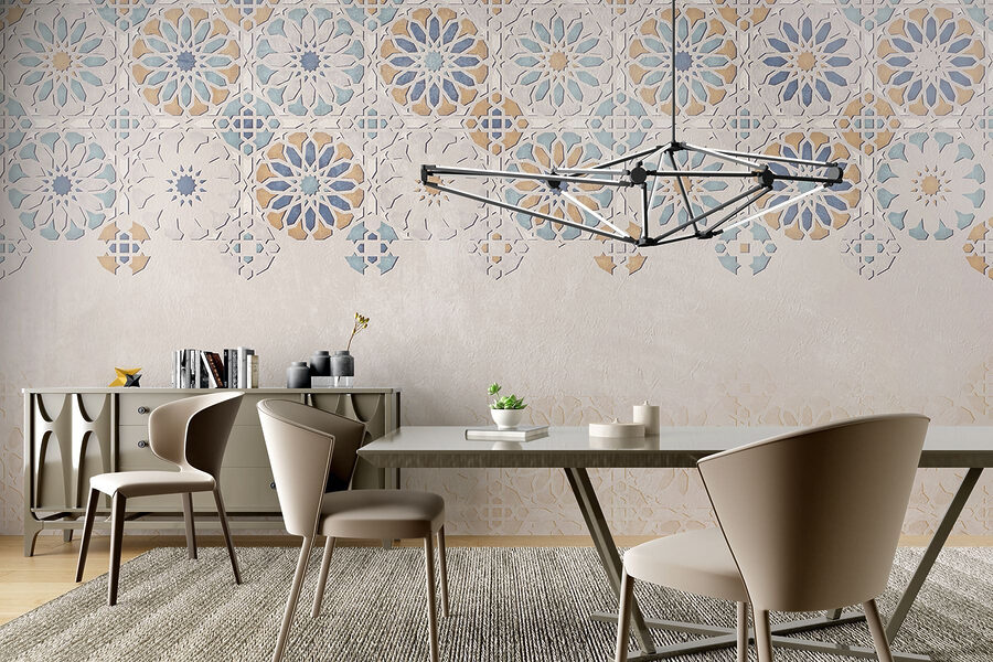 Mur avec un motif de fleurs
