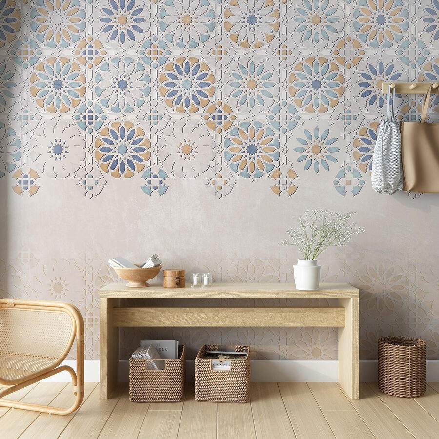 Mur avec un motif de fleurs