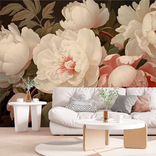 Groupe de fleurs blanches et roses Groupe de fleurs blanches et roses
