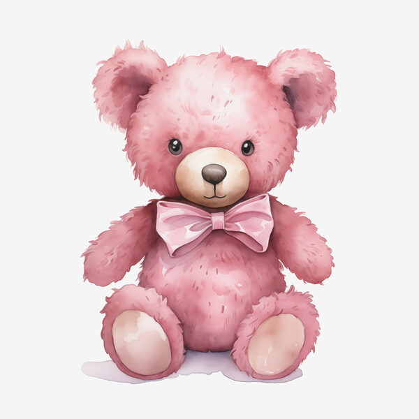 Ourson rose avec nœud papillon Ourson rose avec nœud papillon