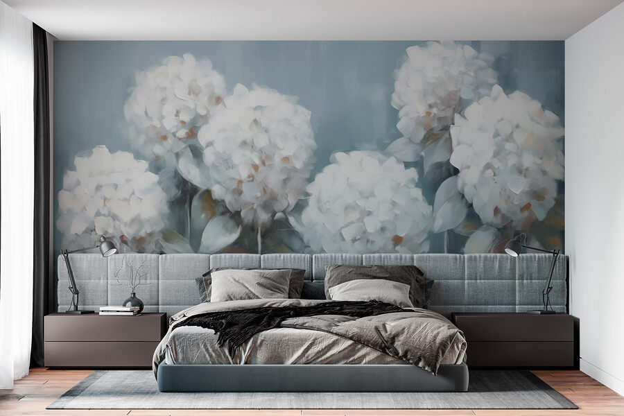 Peinture de fleurs blanches
