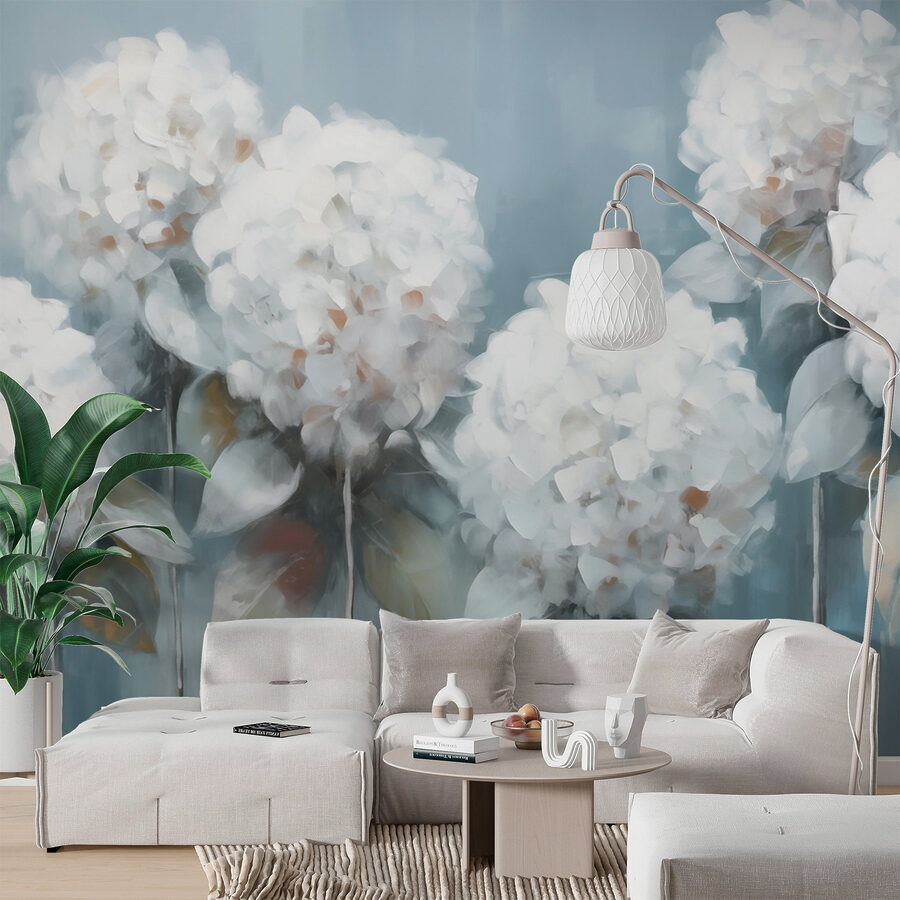 Peinture de fleurs blanches