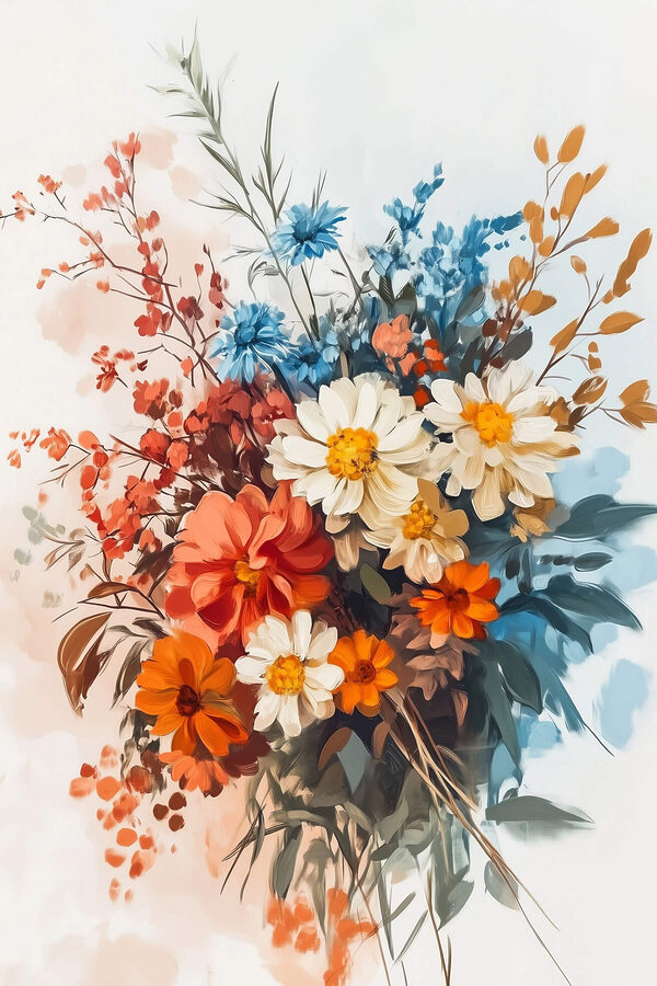 Peinture de fleurs dans un vase Peinture de fleurs dans un vase