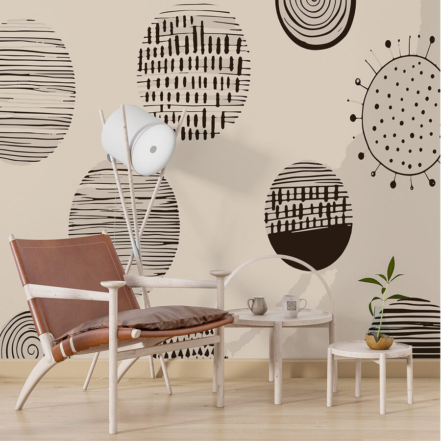 Motif de cercles et de lignes