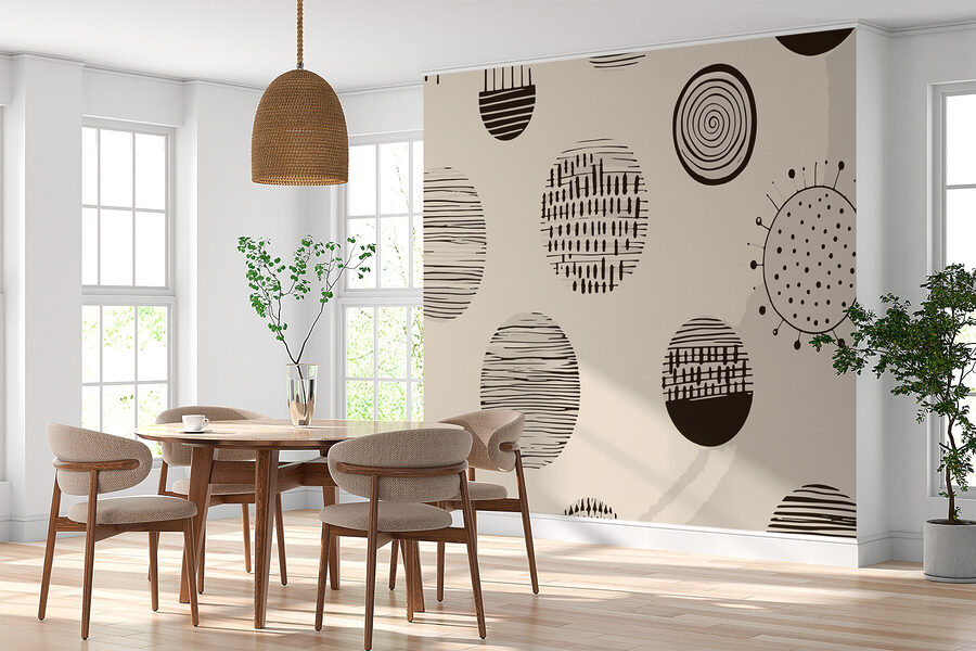 Motif de cercles et de lignes