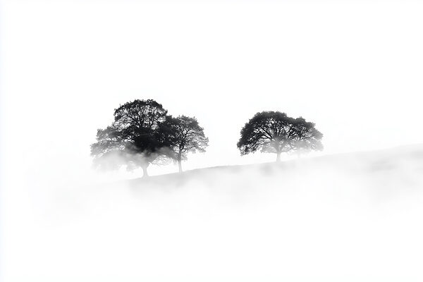Groupe d'arbres dans le brouillard Groupe d'arbres dans le brouillard