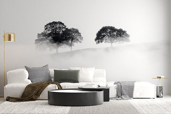 Groupe d'arbres dans le brouillard Groupe d'arbres dans le brouillard
