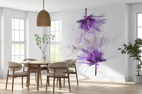 Fleurs violettes avec éclaboussures violettes Fleurs violettes avec éclaboussures violettes