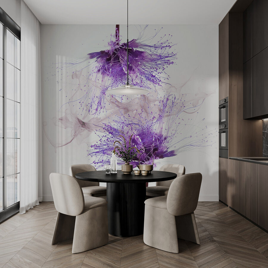 Fleurs violettes avec éclaboussures violettes