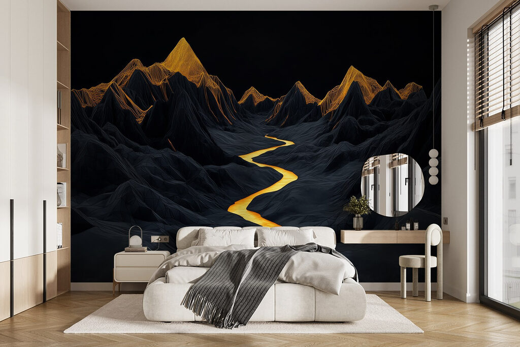 River running through a mountain range River running through a mountain range