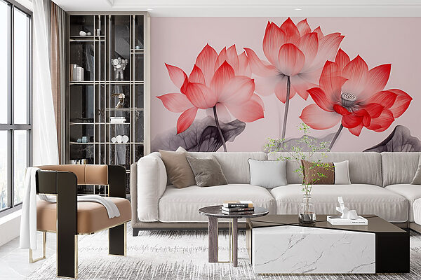 Groupe de fleurs roses avec feuilles Groupe de fleurs roses avec feuilles