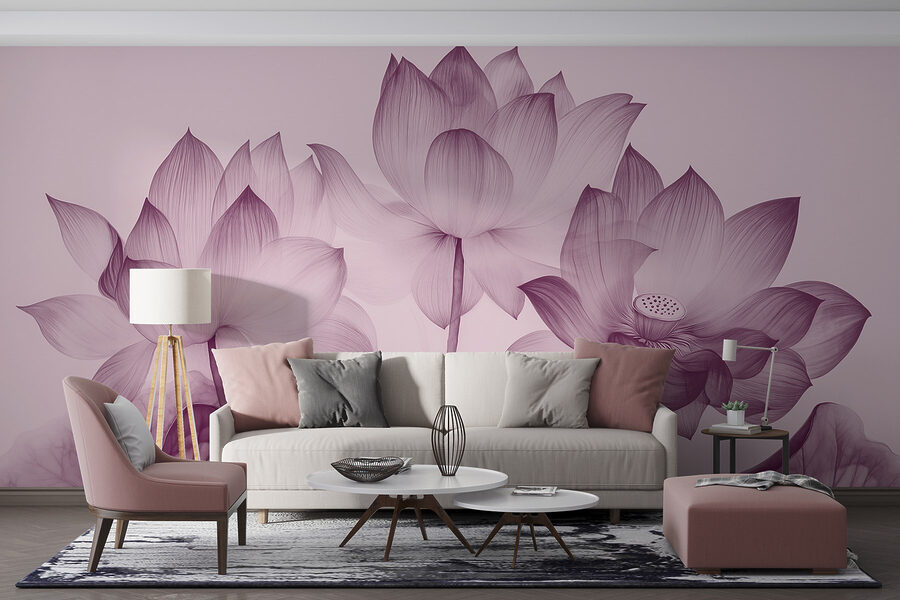 Groupe de fleurs avec feuilles