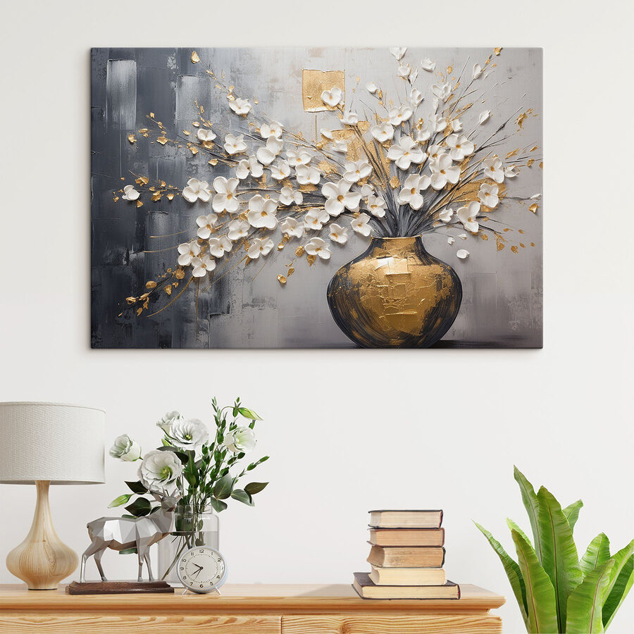 Peinture de fleurs dans un vase