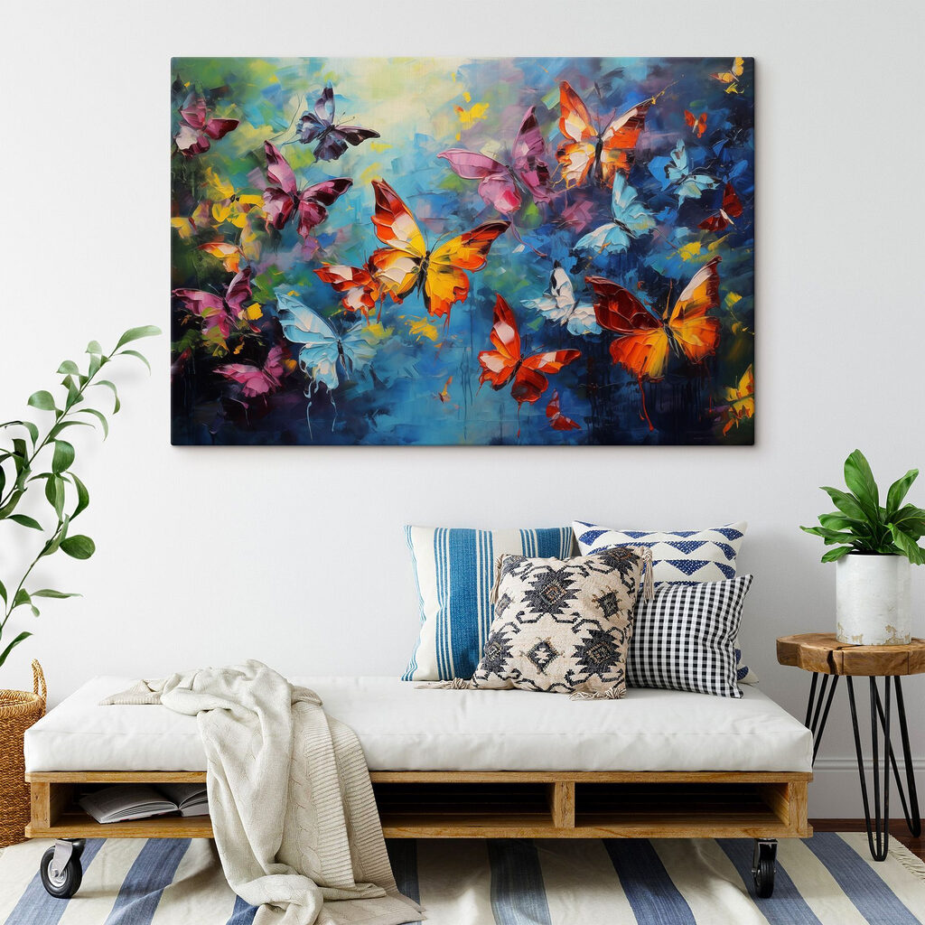 Painting of butterflies flying Painting of butterflies flying