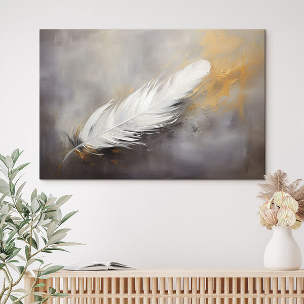 Plume blanche sur fond gris Plume blanche sur fond gris