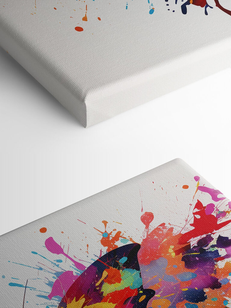 Colorful butterfly with paint splashes