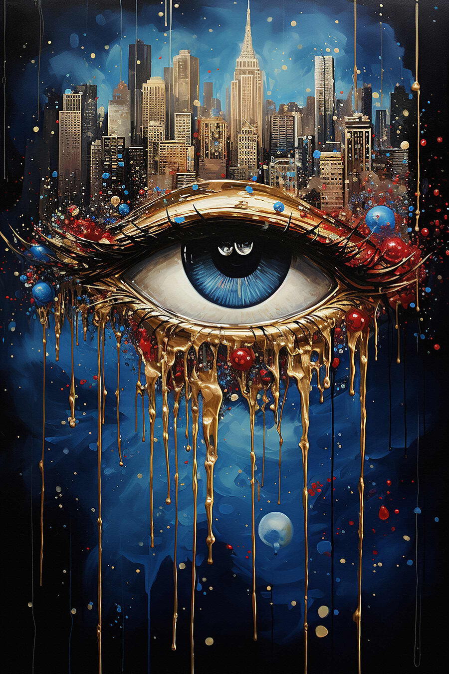 Tableaux Œil mystérieux avec reflet de la ville – Image 13