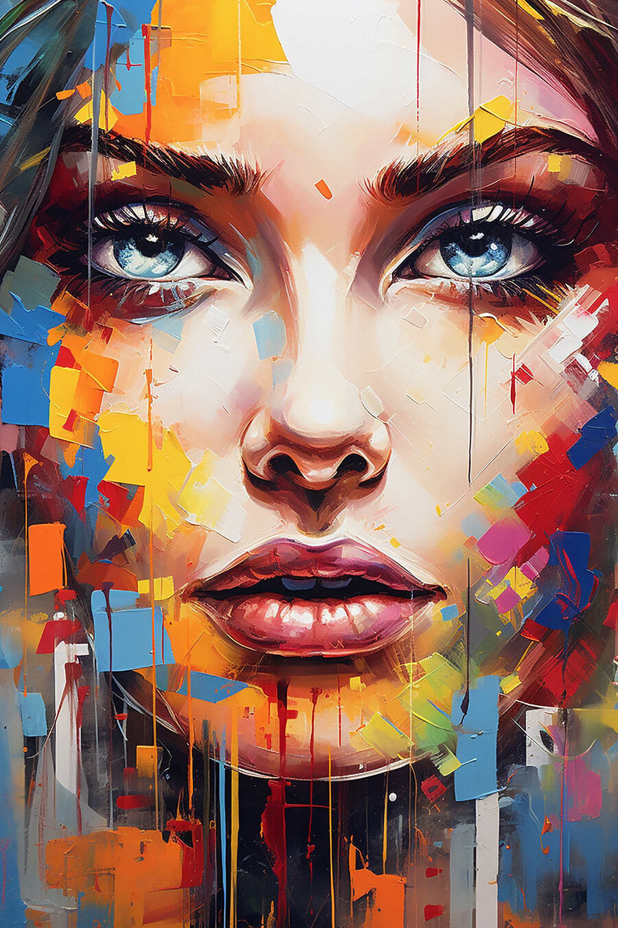 Peinture d'un visage de femme