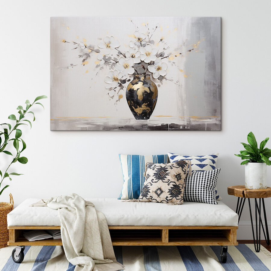 Peinture de fleurs dans un vase