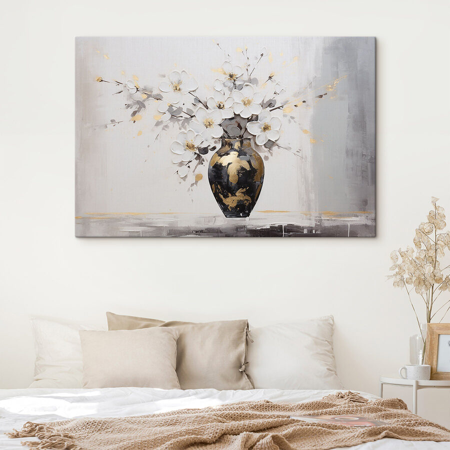 Peinture de fleurs dans un vase