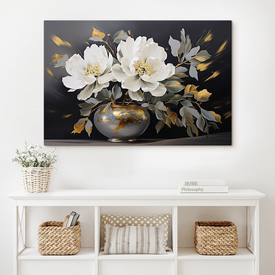 Peinture de fleurs dans un vase