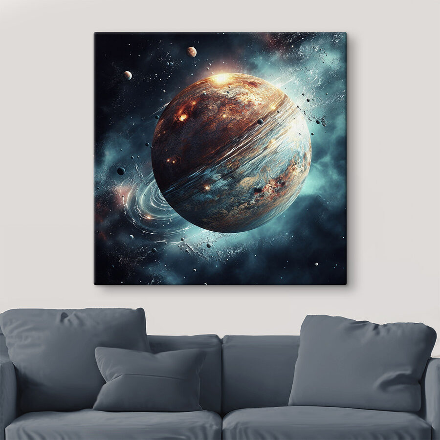 Planète dans l'espace avec étoiles et planètes Planète dans l'espace avec étoiles et planètes