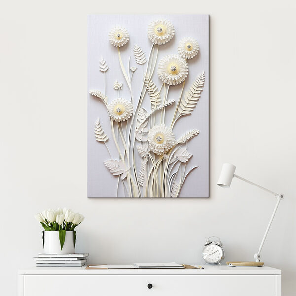 Fleurs en papier blanc découpées Fleurs en papier blanc découpées
