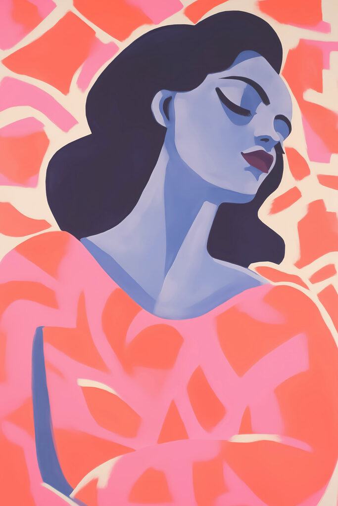 - Serene elegance in vibrant hues