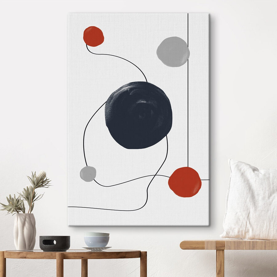 Cercles et lignes noirs et rouges