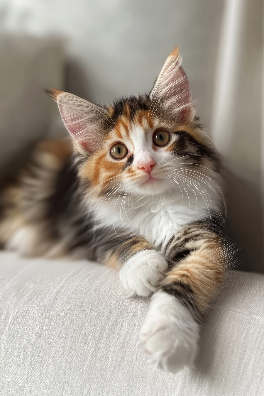 Chat couché sur un canapé