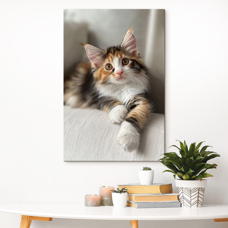 Chat couché sur un canapé