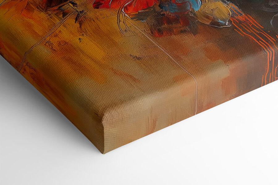 Peinture de fleurs sur toile