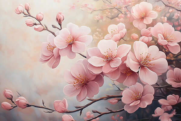 Peinture de fleurs roses Peinture de fleurs roses