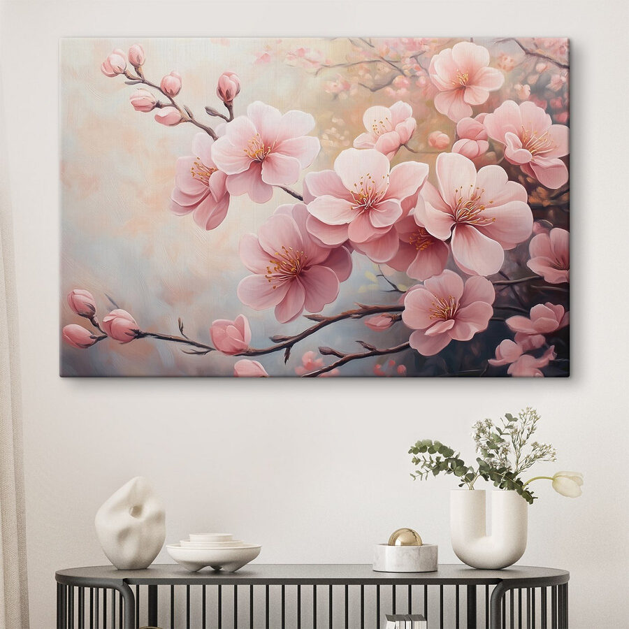Peinture de fleurs roses