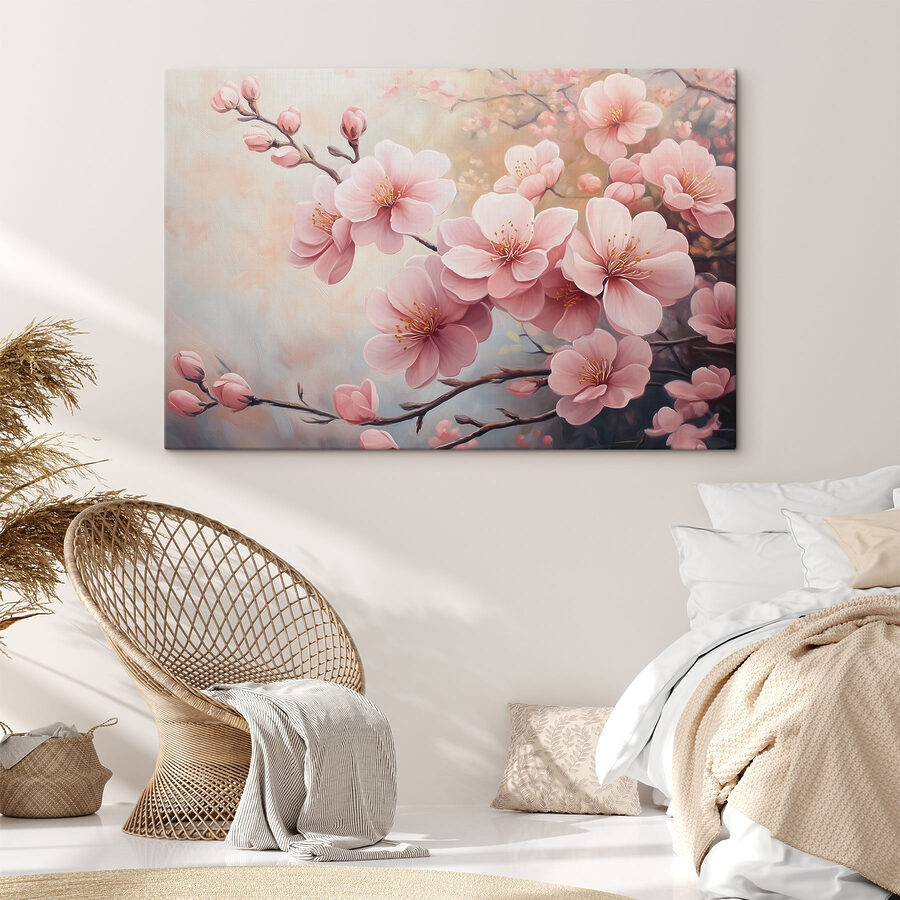 Peinture de fleurs roses