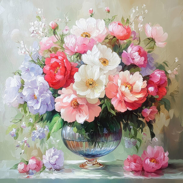 Peinture de fleurs dans un vase Peinture de fleurs dans un vase