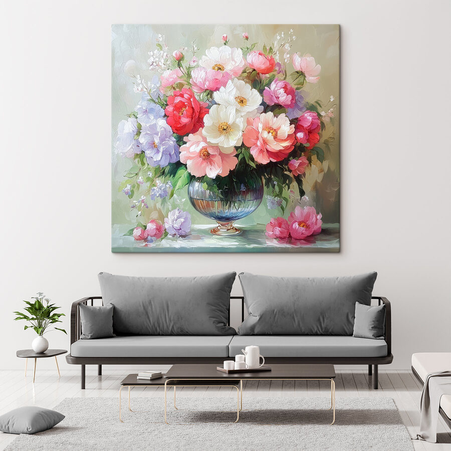 Peinture de fleurs dans un vase