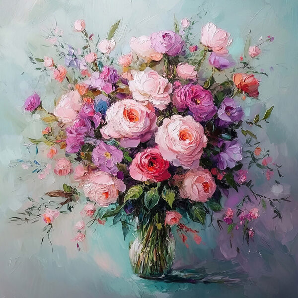 Peinture de fleurs dans un vase Peinture de fleurs dans un vase