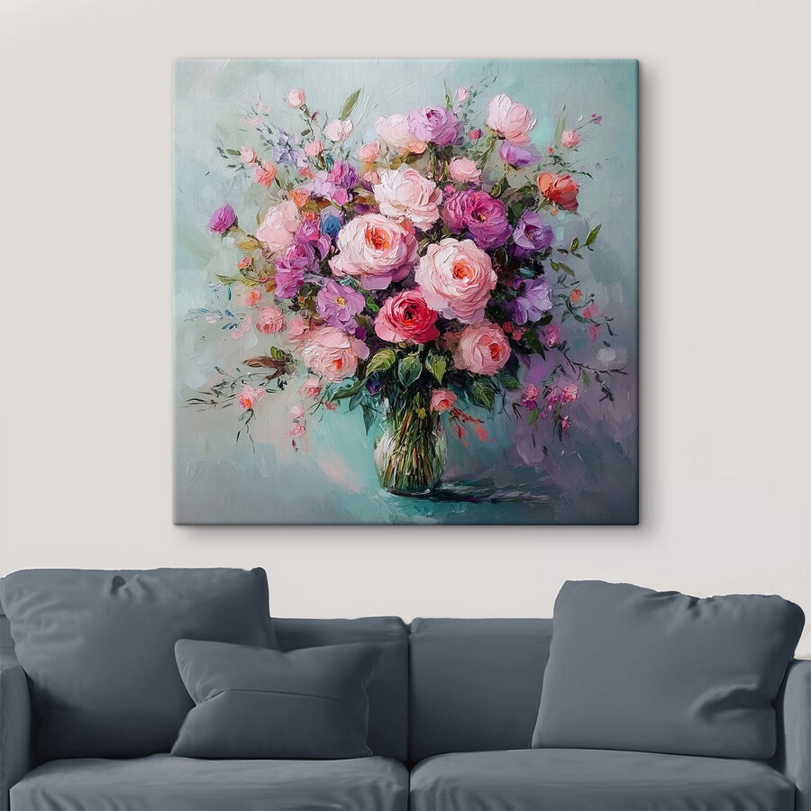 Peinture de fleurs dans un vase