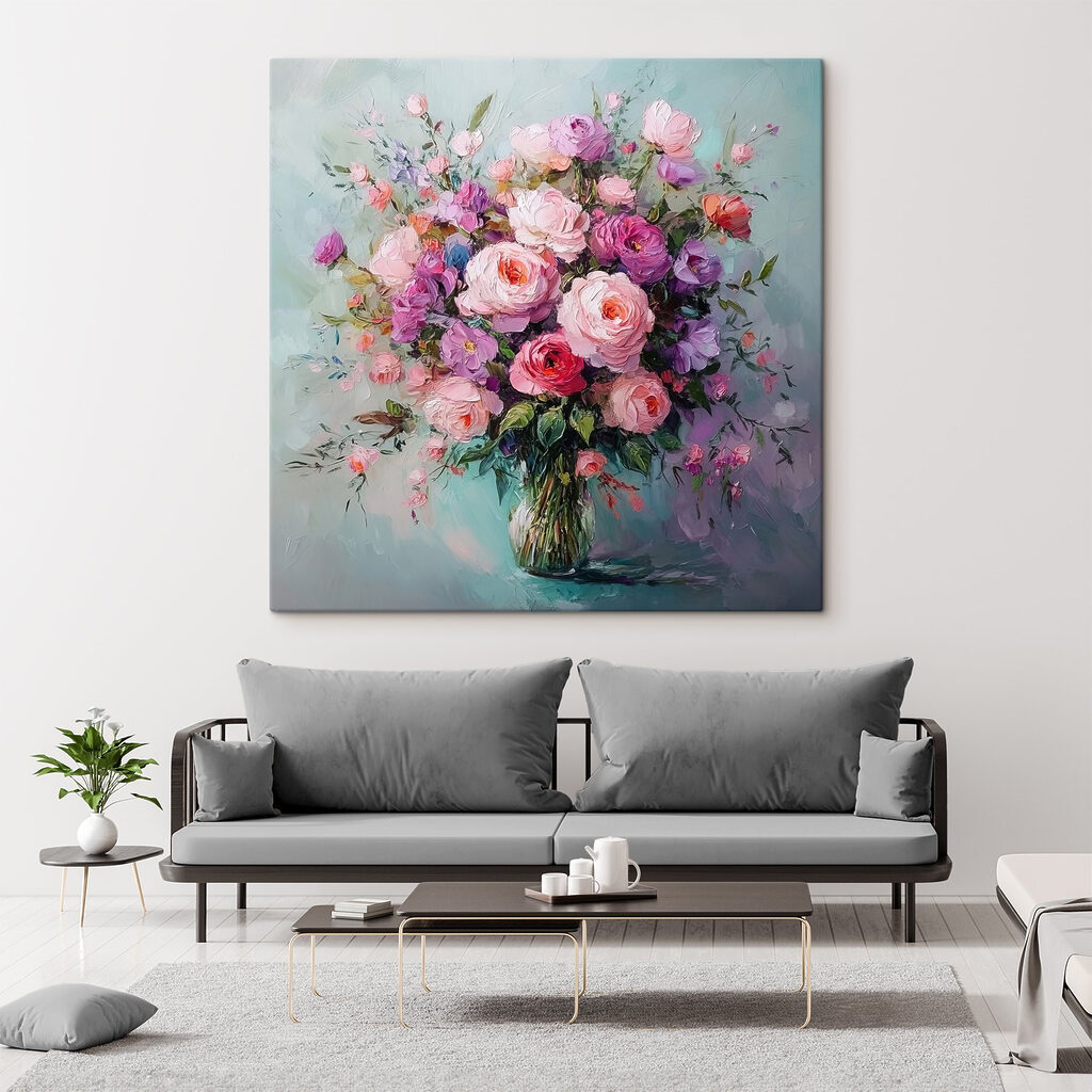 Painting of flowers in a vase