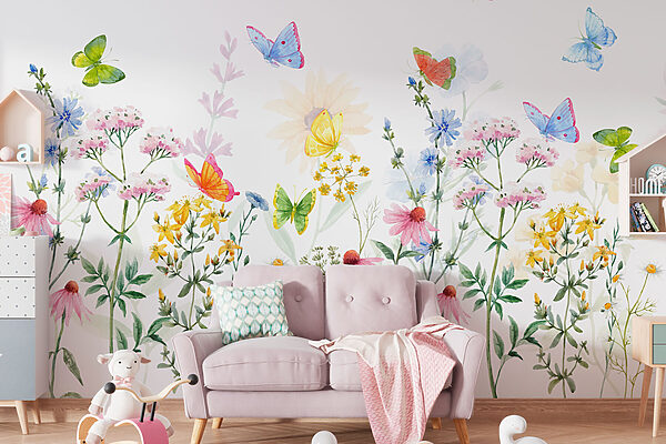 Peinture de fleurs et de papillons Peinture de fleurs et de papillons