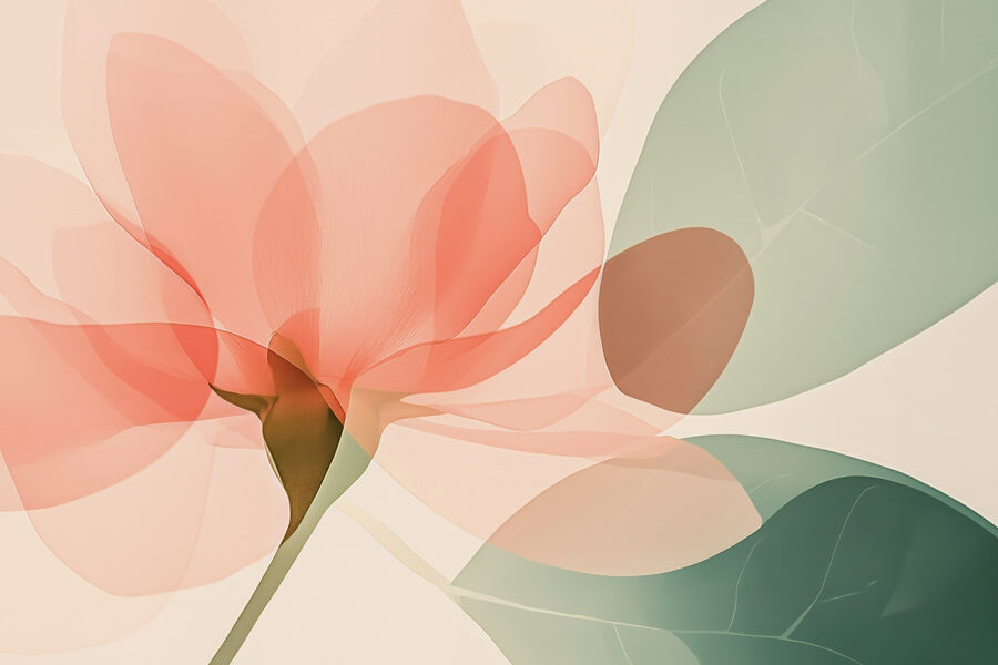 Fleur avec feuilles