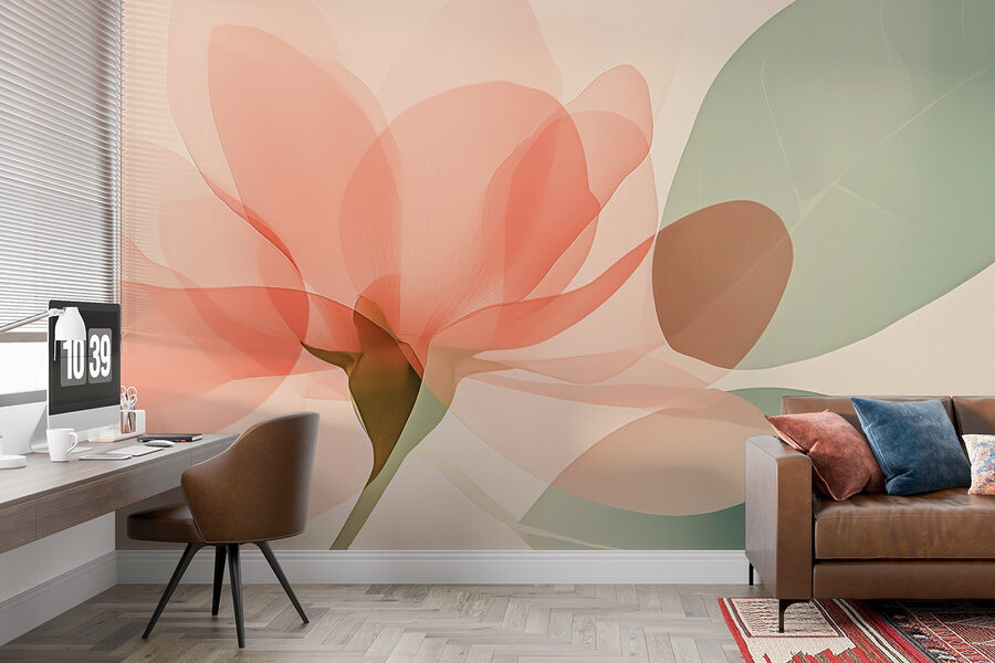 Fleur avec feuilles