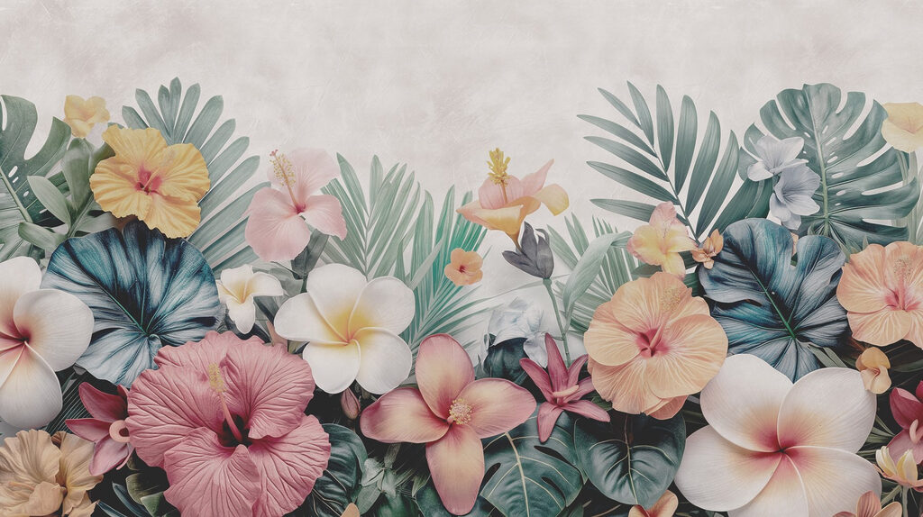 Groupe de fleurs et de feuilles Groupe de fleurs et de feuilles