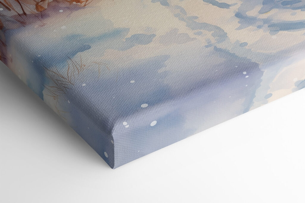 Watercolor painting of a snowy forest Watercolor painting of a snowy forest