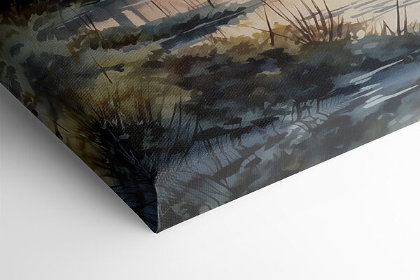 Aquarelle d'une rivière avec des arbres et des plantes Aquarelle d'une rivière avec des arbres et des plantes