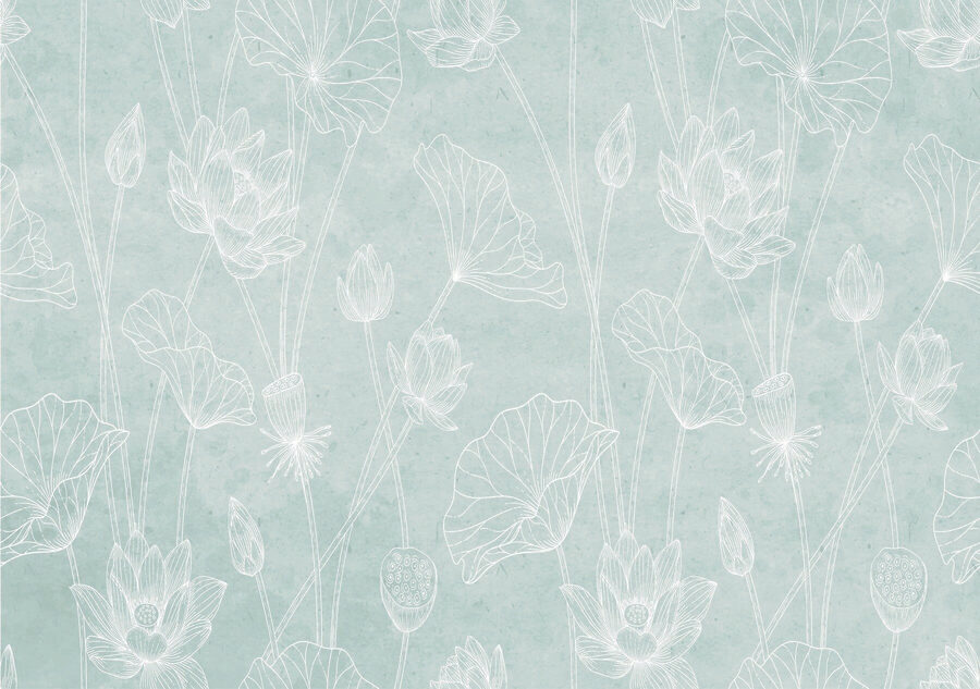Motif de fleurs sur fond bleu Motif de fleurs sur fond bleu