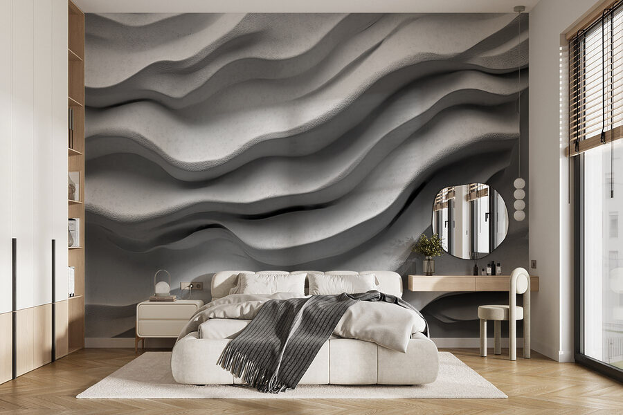 Surface blanche avec des lignes ondulées