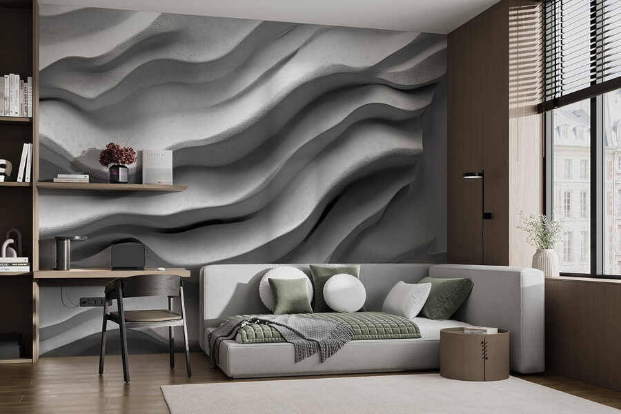 Surface blanche avec des lignes ondulées